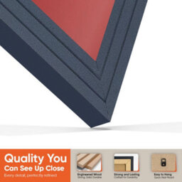 "AK Frames 25X17"" Dark Grey Step Vinyl Record Frame With Crimson Mount For 12 Inch Lp Cover & Disc - Overlapped Design" - thumbnail 3