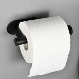 Living And Home Black Toilet Paper Holder Rustproof Wall Mounted For Bathroom - thumbnail 1