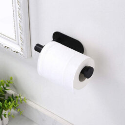 Living And Home Black Toilet Paper Holder Rustproof Wall Mounted For Bathroom - thumbnail 4