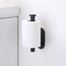 Living And Home Black Toilet Paper Holder Rustproof Wall Mounted For Bathroom - thumbnail 2