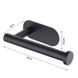 Living And Home Black Toilet Paper Holder Rustproof Wall Mounted For Bathroom - thumbnail 6