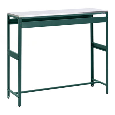 Beliani Outdoor Bar Table Maenza 120 Cm 40 Cm Metal Green - image 1