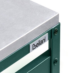 Beliani Outdoor Bar Table Maenza 120 Cm 40 Cm Metal Green - thumbnail 6