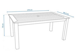 Winawood Wood Effect Rectangular Dining Table - L170Cm X D98.3Cm X H76Cm - Duck Egg Green - thumbnail 3