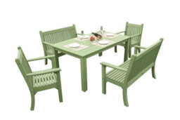 Winawood Wood Effect Rectangular Dining Table - L170Cm X D98.3Cm X H76Cm - Duck Egg Green - thumbnail 2
