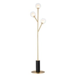 Luminosa Lighting Luminosa Rome Complete Floor Lamp, Satin Brass Plate, Glass - thumbnail 1