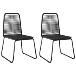 Berkfield 3 Piece Garden Dining Set Pvc Rattan Black - thumbnail 6