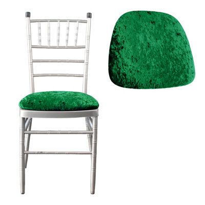 Neel Blue Emerald Green Velvet Chair Seat Pad Cover - Pack Of 10 - image 1
