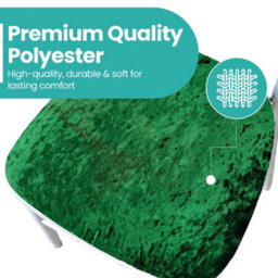 Neel Blue Emerald Green Velvet Chair Seat Pad Cover - Pack Of 10 - thumbnail 4