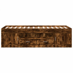 Berkfield Daybed With Drawers Without Mattress Smoked Oak 100X200 Cm - thumbnail 4