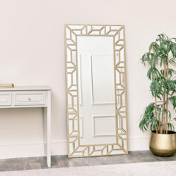 Melody Maison Large Gold Geometric Framed Mirror 70Cm X 150Cm - thumbnail 2