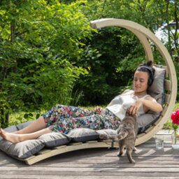 Amazonas Garden Swing Lounger Recliner Anthracite Taupe - thumbnail 3