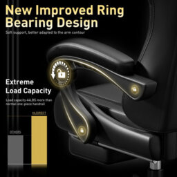 Massage Gaming Chair With Footrest, Headrest & Lumbar Support, Height Adjustable For Home, Black - thumbnail 5