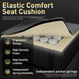 Massage Gaming Chair With Footrest, Headrest & Lumbar Support, Height Adjustable For Home, Black - thumbnail 6