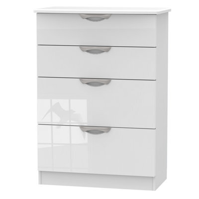 Chelsea Ready Assembled Gloss White No Effect 4 Drawer Deep Chest (H)1075mm (W)765mm (D)415mm - image 1