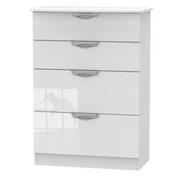 Chelsea Ready Assembled Gloss White No Effect 4 Drawer Deep Chest (H)1075mm (W)765mm (D)415mm - thumbnail 1