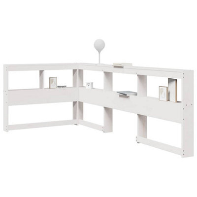 Berkfield Bookcase Headboard L-Shaped White 90 Cm Solid Wood Pine - image 1