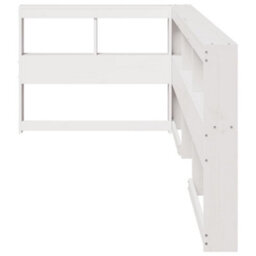 Berkfield Bookcase Headboard L-Shaped White 90 Cm Solid Wood Pine - thumbnail 4