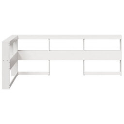 Berkfield Bookcase Headboard L-Shaped White 90 Cm Solid Wood Pine - thumbnail 5