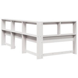 Berkfield Bookcase Headboard L-Shaped White 90 Cm Solid Wood Pine - thumbnail 6