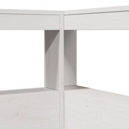 Berkfield Bookcase Headboard L-Shaped White 90 Cm Solid Wood Pine - thumbnail 7