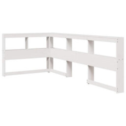 Berkfield Bookcase Headboard L-Shaped White 90 Cm Solid Wood Pine - thumbnail 2
