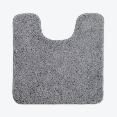 Allure Bath Fashions Luxury Microfibre Pedestal Toilet Mat Non-Slip - Dove Grey - image 1