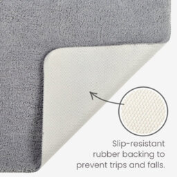 Allure Bath Fashions Luxury Microfibre Pedestal Toilet Mat Non-Slip - Dove Grey - thumbnail 2
