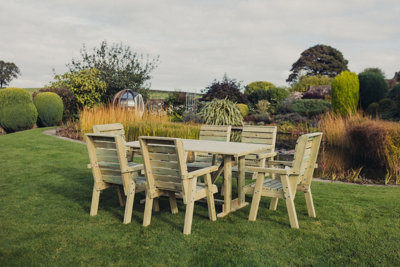Churnet Valley Garden Furniture Ltd Churnet Valley 6 Seat Clover Garden Patio Dining Set - image 1
