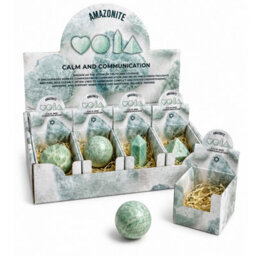 Four Gemstone Shapes Set Amazonite Heart, Sphere, Obelisk & Pyramid - thumbnail 5