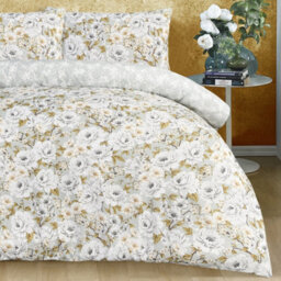 Smart Living Luxury Soft Reversible Elegant Blooms Duvet Cover & Pillowcases - thumbnail 4