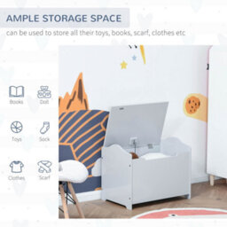 Homcom 40X60Cm Kids Storage Box Toy Organiser For Child 3 Yrs+ Bedroom Grey - thumbnail 6