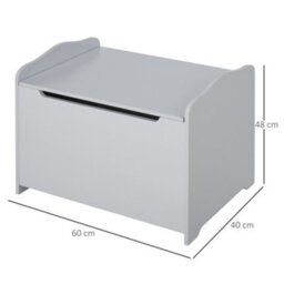 Homcom 40X60Cm Kids Storage Box Toy Organiser For Child 3 Yrs+ Bedroom Grey - thumbnail 3