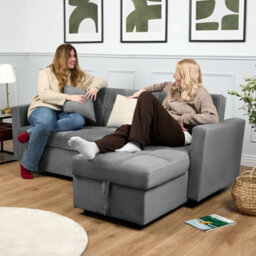 Bravich Milo Corner Sofa Bed With Storage - Velvet Sofa Bed & Pull Out Bed - thumbnail 9