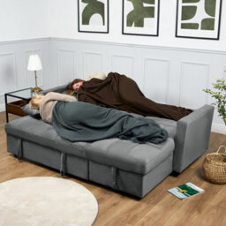 Bravich Milo Corner Sofa Bed With Storage - Velvet Sofa Bed & Pull Out Bed - thumbnail 5