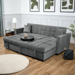 Bravich Milo Corner Sofa Bed With Storage - Velvet Sofa Bed & Pull Out Bed - thumbnail 2
