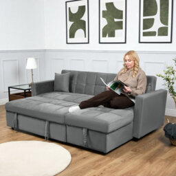 Bravich Milo Corner Sofa Bed With Storage - Velvet Sofa Bed & Pull Out Bed - thumbnail 7