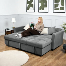 Bravich Milo Corner Sofa Bed With Storage - Velvet Sofa Bed & Pull Out Bed - thumbnail 4