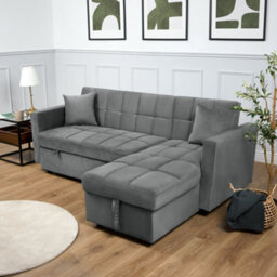Bravich Milo Corner Sofa Bed With Storage - Velvet Sofa Bed & Pull Out Bed