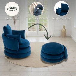 Accent Swivel Chair In Purple Velvet - thumbnail 8