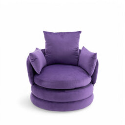 Accent Swivel Chair In Purple Velvet - thumbnail 3