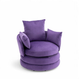 Accent Swivel Chair In Purple Velvet - thumbnail 4