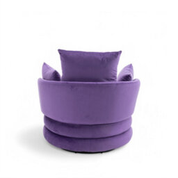 Accent Swivel Chair In Purple Velvet - thumbnail 7