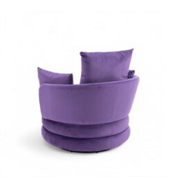 Accent Swivel Chair In Purple Velvet - thumbnail 6