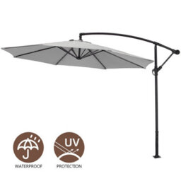 Breeins Light Grey Outdoor Garden Patio Banana Cantilever Parasol Patio Umbrellas For Backyard And Pool With Fillable Base And Wheels - thumbnail 5