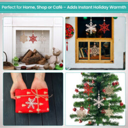 Neel Blue Rustic Christmas Wooden Snowflake Ornaments - 18Pcs - thumbnail 8