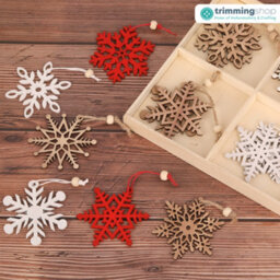 Neel Blue Rustic Christmas Wooden Snowflake Ornaments - 18Pcs - thumbnail 6
