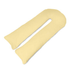 Big C U Shaped Maternity Pregnancy Full Body Support Pillow With Lemon Yellow Cover