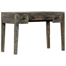 Berkfield Desk Black 110X50X75 Cm Solid Mango Wood - thumbnail 7