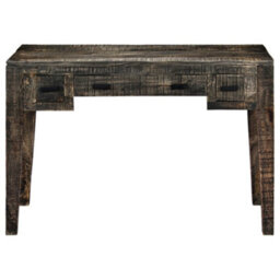 Berkfield Desk Black 110X50X75 Cm Solid Mango Wood - thumbnail 3